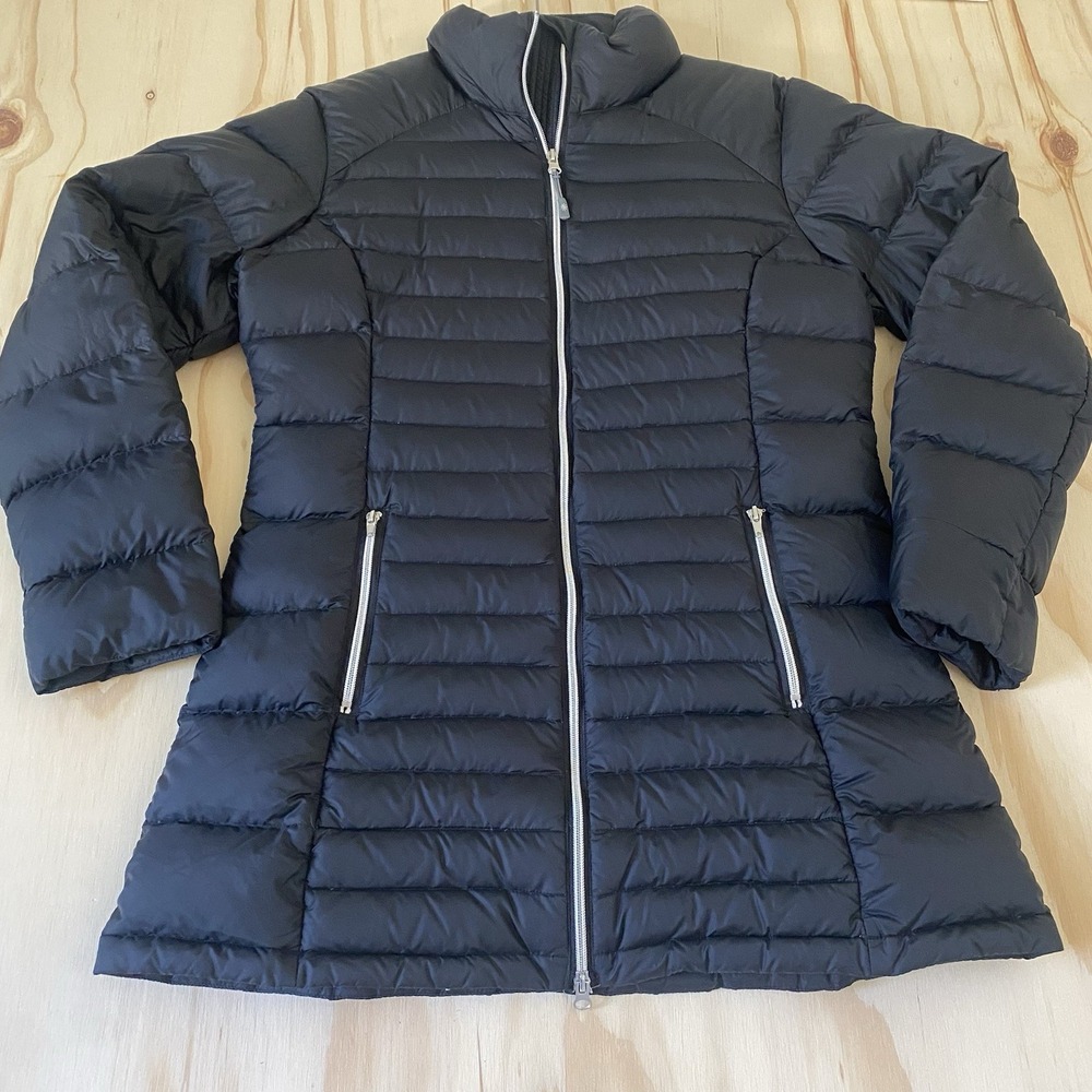 Athleta Jacket Womens Sz Large Black 90% Goose Down Puffer Lightweight Hybrid